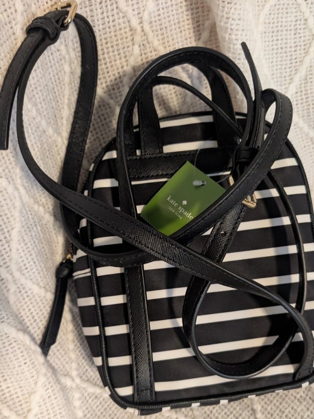 Kate Spade Wilson Road Bradley Backpack Stripe Black - Picture 3 of 5